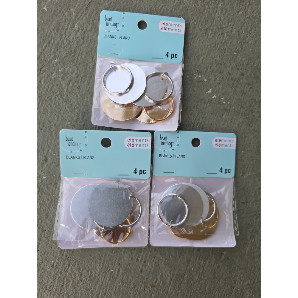 Bead Landing Elements 12pc Round Jewelry Blanks 1.3in Silver Gold Nickel Free K1